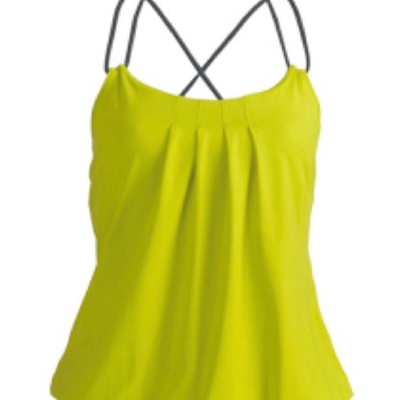 lululemon athletica Tops - Lululemon Flow & Go Tank in Citron and Coal Straps